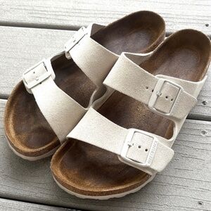 BIRKENSTOCK Arizona Slide Sandals - Antique White - Reg - Soft Footbed